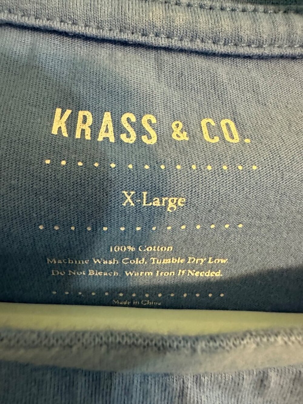 Krass & Co Nautical Beach Boat Lake Letter K LOGO Pocket T-shirt SZ XL Pale Blue - Picture 9 of 9